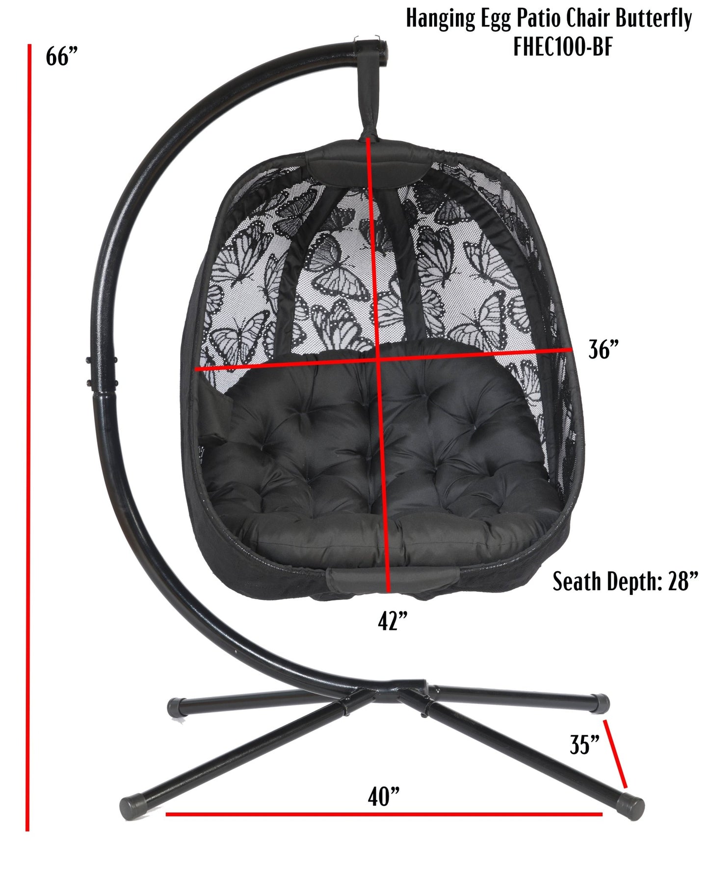 FlowerHouse Hanging Egg Chair - Butterfly - Outdoor Oasis