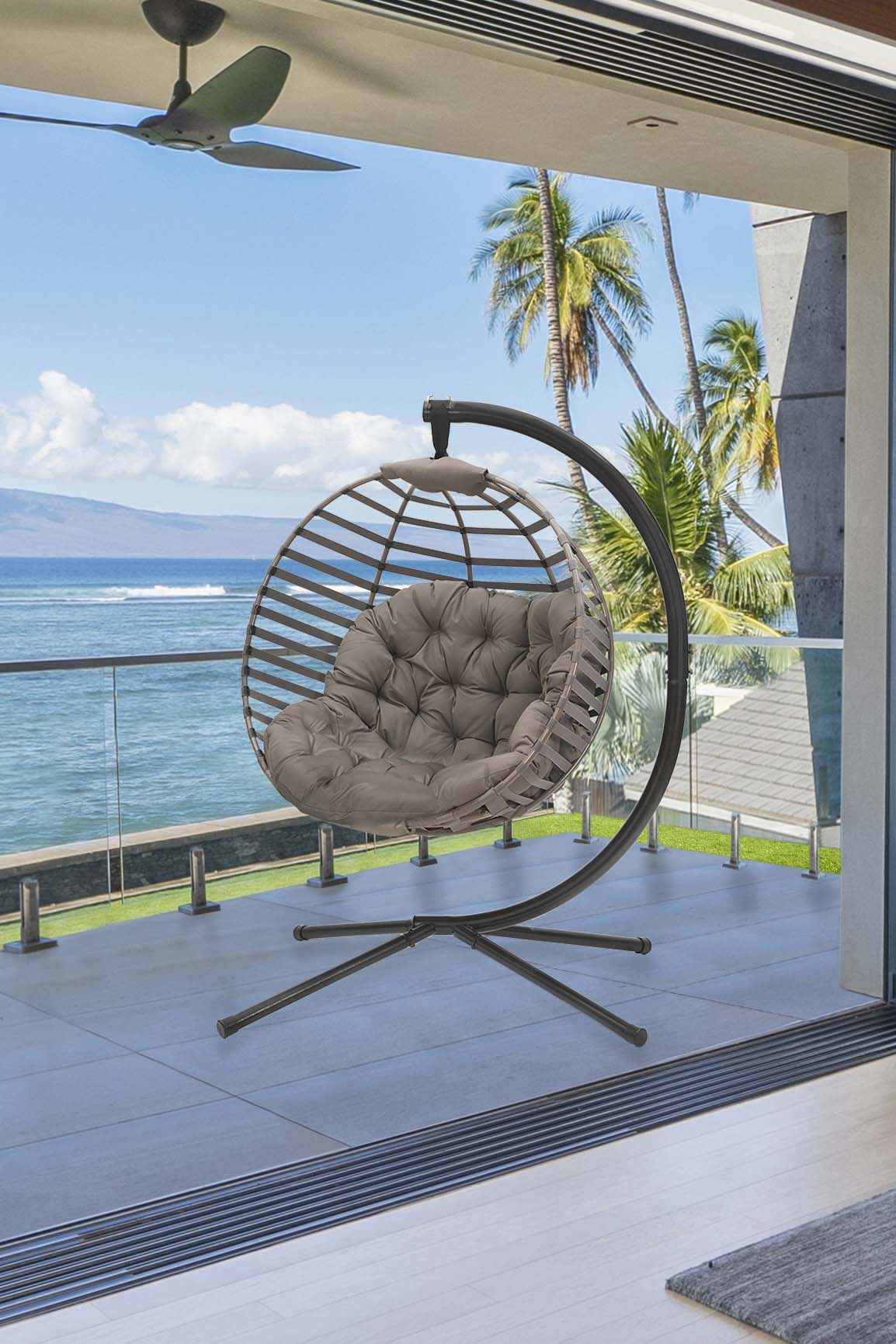 FlowerHouse Hanging Modern Ball Chair - Outdoor Oasis