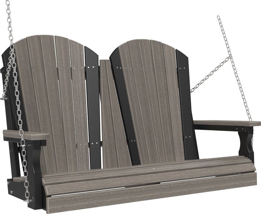 LuxCraft 4' Adirondack Swing - Premium Woodgrain Line - Outdoor Oasis