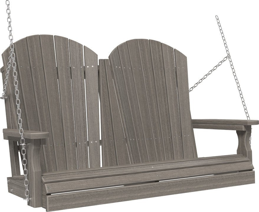 LuxCraft 4' Adirondack Swing - Premium Woodgrain Line - Outdoor Oasis