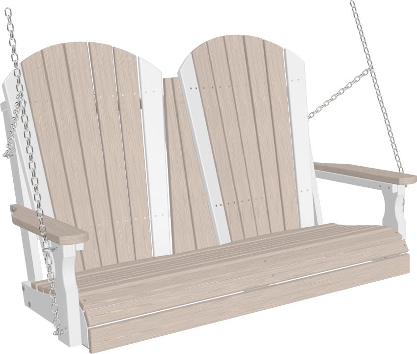 LuxCraft 4' Adirondack Swing - Premium Woodgrain Line - Outdoor Oasis