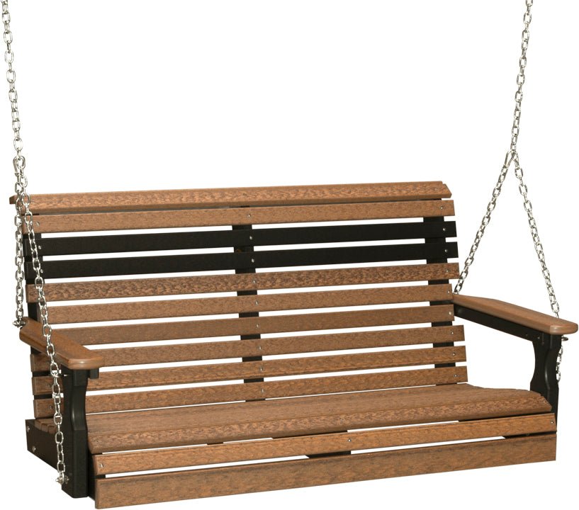 LuxCraft 4' Plain Swing - Premium Woodgrain Line - Outdoor Oasis