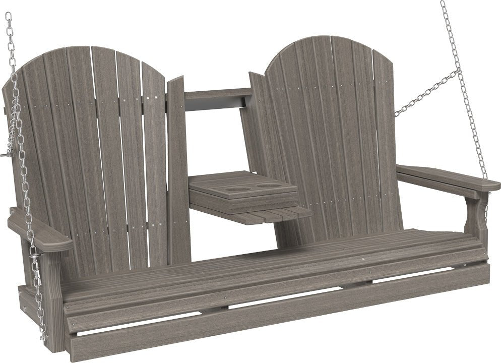 LuxCraft 5' Adirondack Swing - Premium Woodgrain Line - Outdoor Oasis