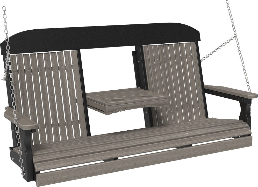 LuxCraft 5' Classic Swing - Premium Woodgrain Line - Outdoor Oasis