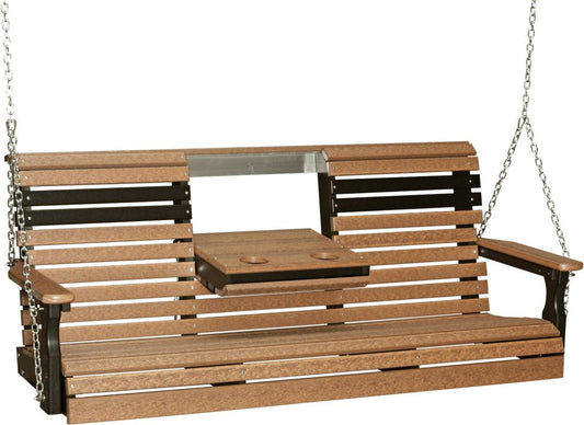 LuxCraft 5' Plain Swing - Premium Woodgrain Line - Outdoor Oasis