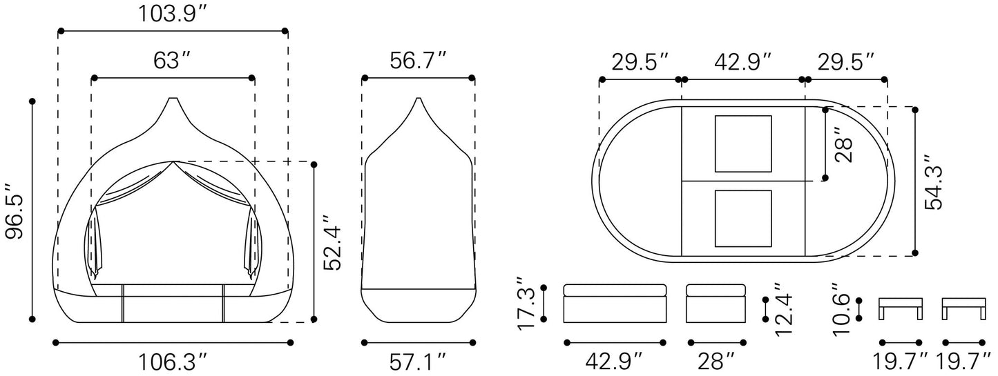 Zuo Majorca Daybed - Outdoor Oasis