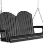 LuxCraft 4' Adirondack Swing - front view in black