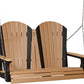 LuxCraft 4' Adirondack Swing - front view in cedar and black