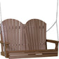 LuxCraft 4' Adirondack Swing - front view in chestnut brown