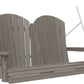 LuxCraft 4' Adirondack Swing - Premium Woodgrain Line - front view in coastal gray