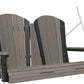 LuxCraft 4' Adirondack Swing - Premium Woodgrain Line - front view in coastal gray and black