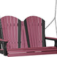 LuxCraft 4' Adirondack Swing - front view in cherry wood and black