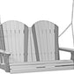 LuxCraft 4' Adirondack Swing - front view in dove gray and slate
