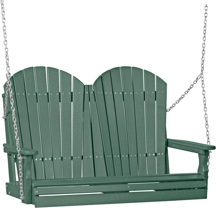 LuxCraft 4' Adirondack Swing - front view in green