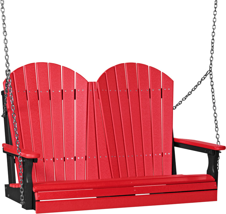 LuxCraft 4' Adirondack Swing - front view in red