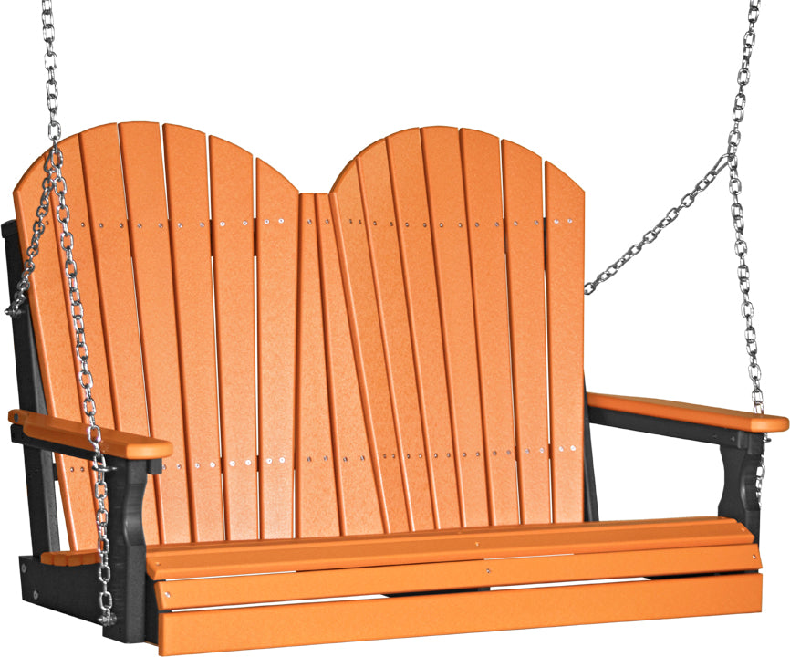 LuxCraft 4' Adirondack Swing - front view in orange