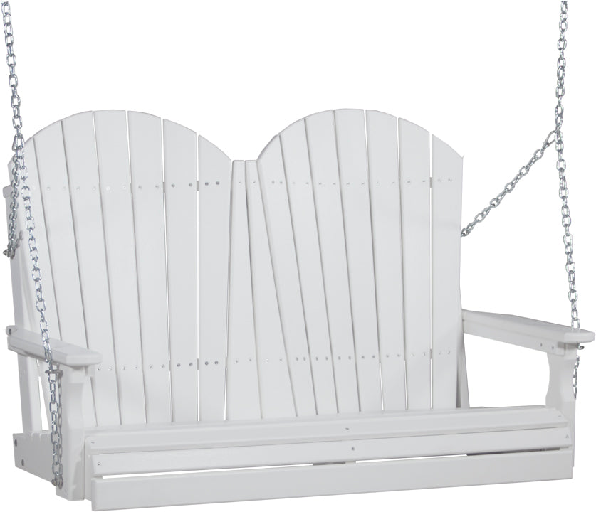 LuxCraft 4' Adirondack Swing - front view in white