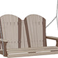 LuxCraft 4' Adirondack Swing - front view weatherwood and chestnut brown
