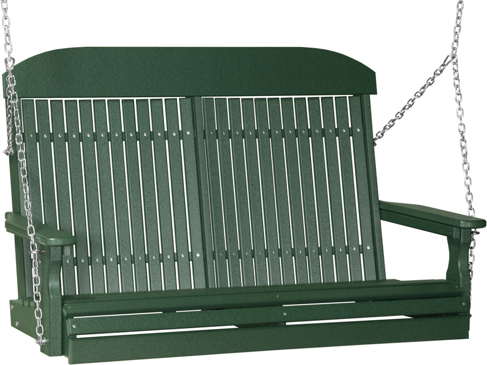 LuxCraft 4' Classic Swing - front view in green