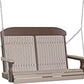 LuxCraft 4' Classic Swing - front view in weatherwood and chestnut brown