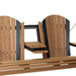 LuxCraft 5' Adirondack Swing - Premium Woodgrain Line - front view in antique mahogany and black