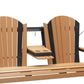 LuxCraft 5' Adirondack Swing - front view in cedar and black