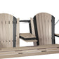 LuxCraft 5' Adirondack Swing - front view in weatherwood and black