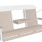 LuxCraft 5' Classic Swing - Premium Woodgrain Line - front view with center tray lowered in birch and white