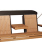 LuxCraft 5' Classic Swing - front view with center tray lowered in cedar and black