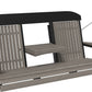 LuxCraft 5' Classic Swing - Premium Woodgrain Line - front view with center tray lowered in coastal gray and black