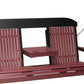 LuxCraft 5' Classic Swing - front view with center tray lowered in cherry and black