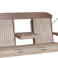 LuxCraft 5' Classic Swing - front view with center tray lowered in weatherwood and brown