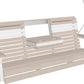 LuxCraft 5' Plain Swing - Premium Woodgrain Line - front view with center tray lowered in birch and white