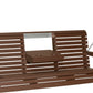LuxCraft 5' Plain Swing - front view with center tray lowered in chestnut brown
