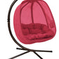 FlowerHouse Hanging Egg Chair with stand - in color red front view