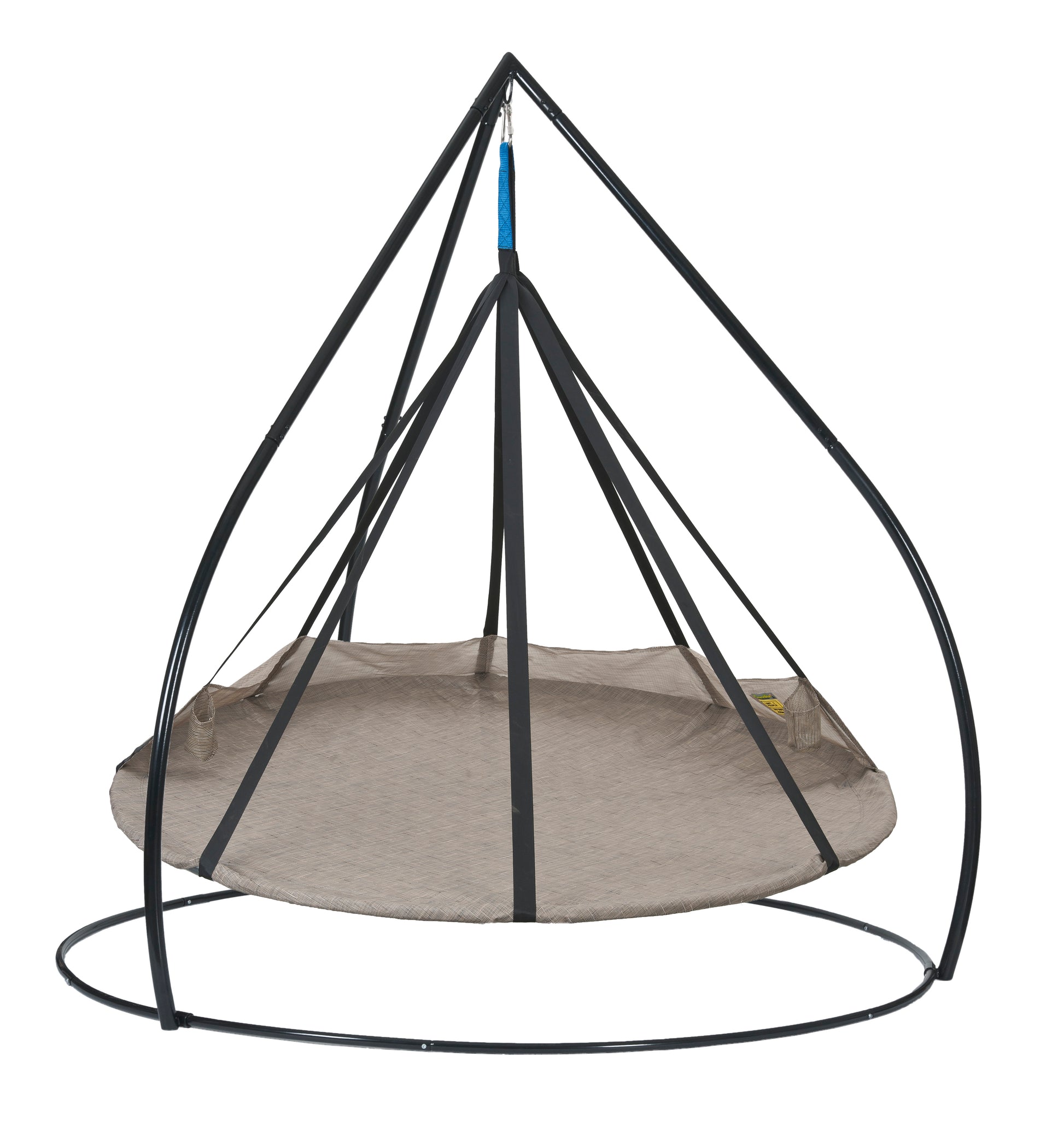 FlowerHouse Hanging Hammock Flying Saucer with Stand - view with stand and saucer connected