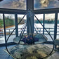 FlowerHouse Hanging Hammock Flying Saucer with Stand - inside home