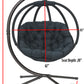 FlowerHouse Hanging Ball Chair with Stand - Overland - in black dimensions view