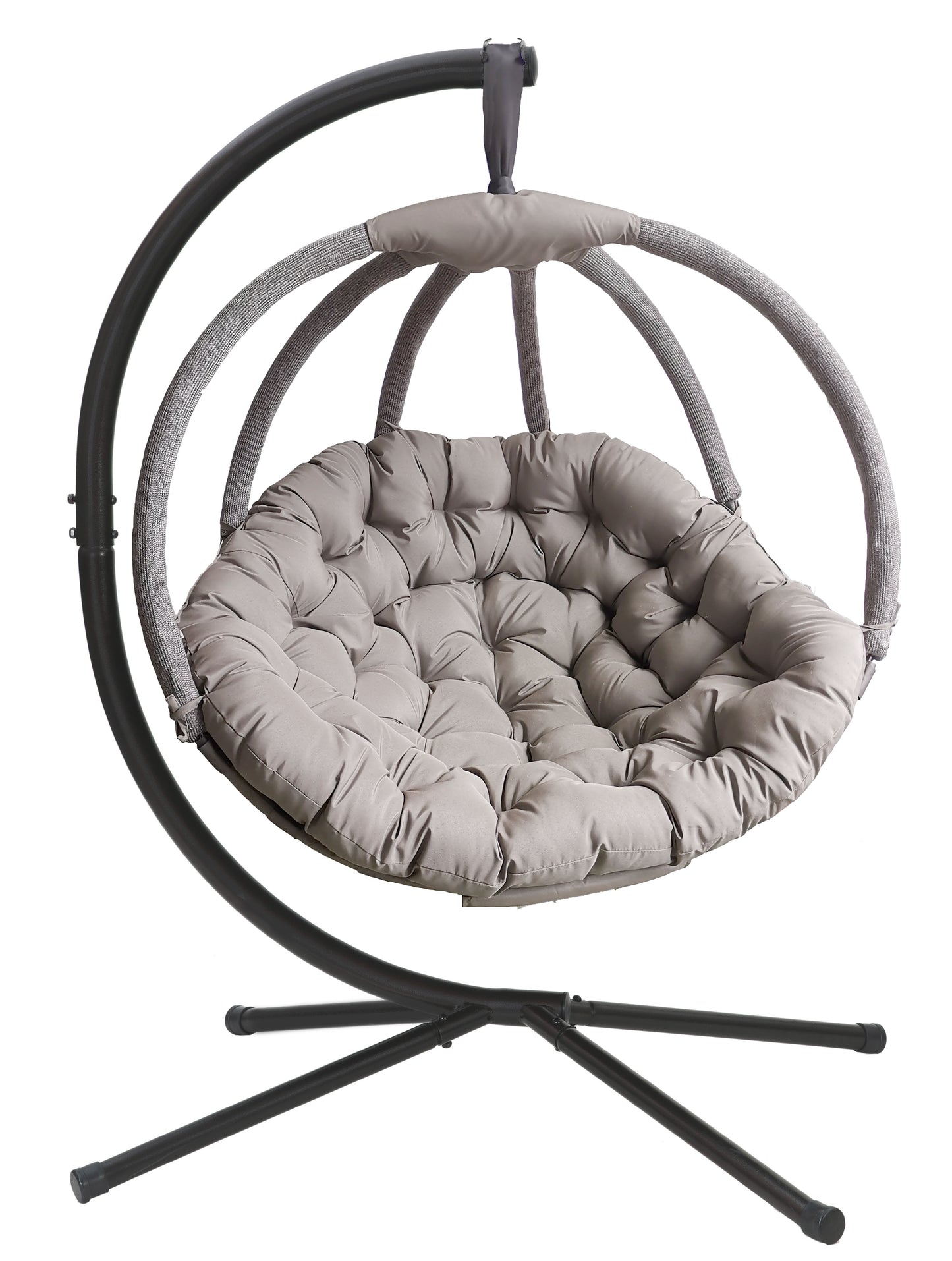 FlowerHouse Hanging Ball Chair with Stand - Overland - in color sand front view