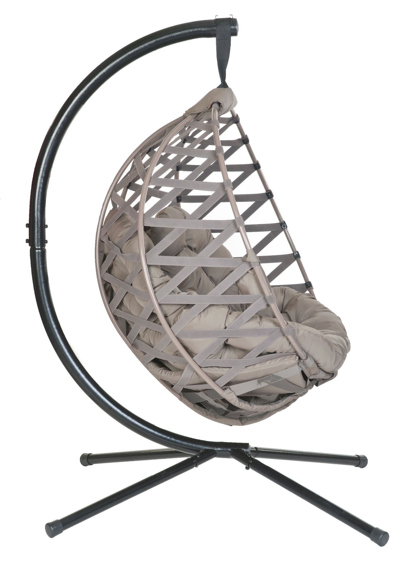 FlowerHouse Crossweave Hanging Ball Chair with stand - side view