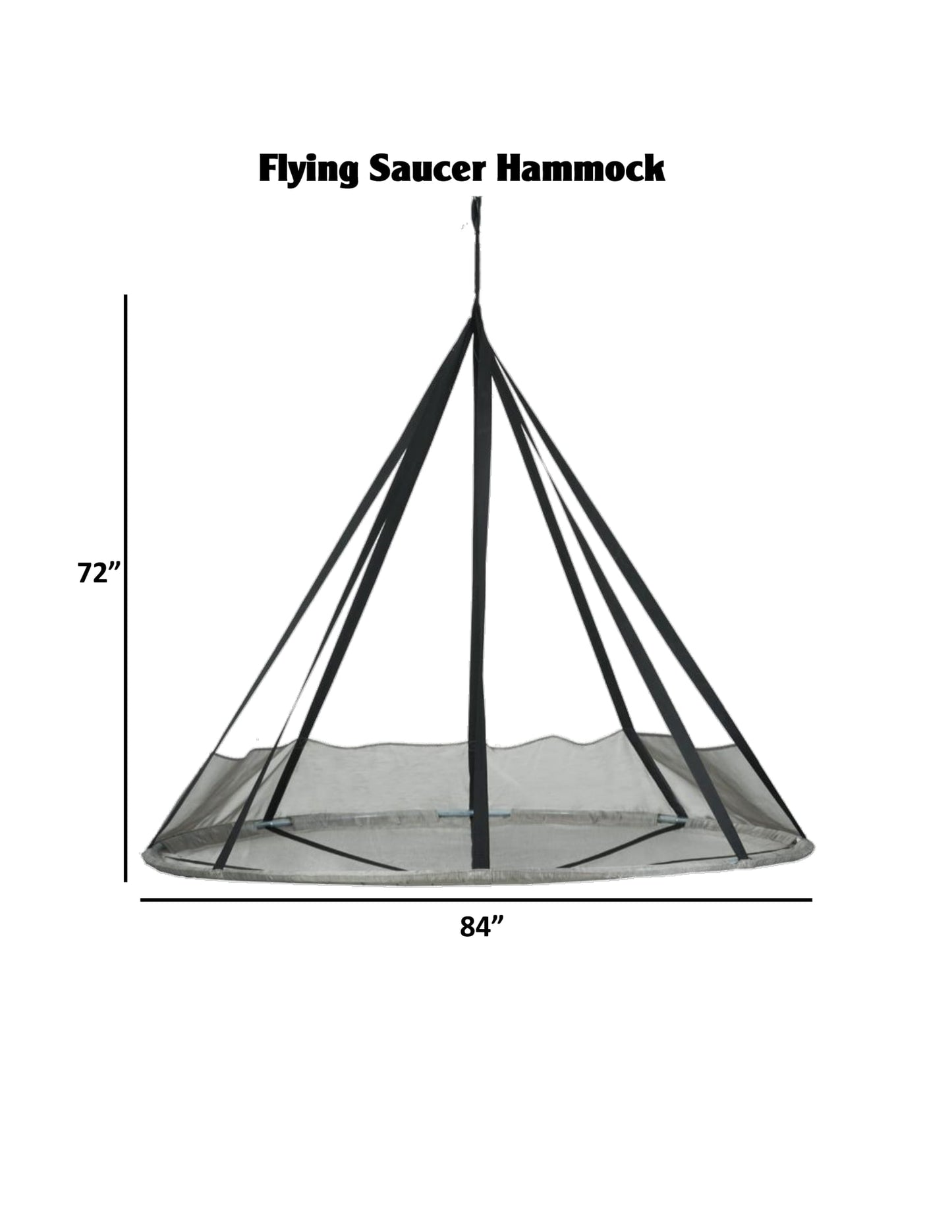 FlowerHouse Hanging Hammock Flying Saucer with Stand - dimension details