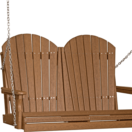 LuxCraft 4' Adirondack Swing - Premium Woodgrain Line - Outdoor Oasis