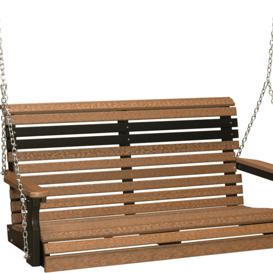LuxCraft 4' Plain Swing - Premium Woodgrain Line - Outdoor Oasis
