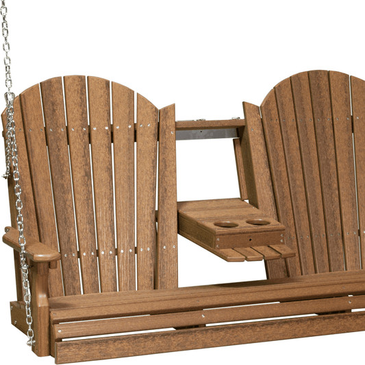 LuxCraft 5' Adirondack Swing - Premium Woodgrain Line - Outdoor Oasis