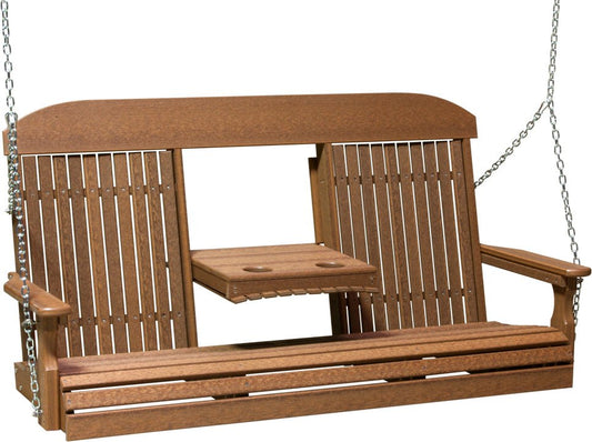 LuxCraft 5' Classic Swing - Premium Woodgrain Line - Outdoor Oasis